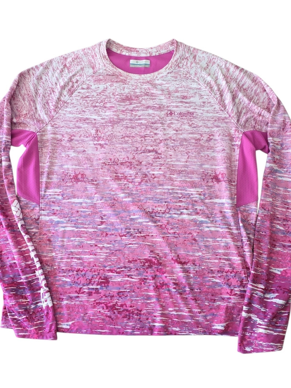 Columbia Pink Ombre Long-Sleeve Performance Tee
